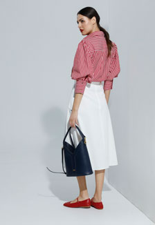 Pamučna midi suknja sa kaišem Tiffany Production